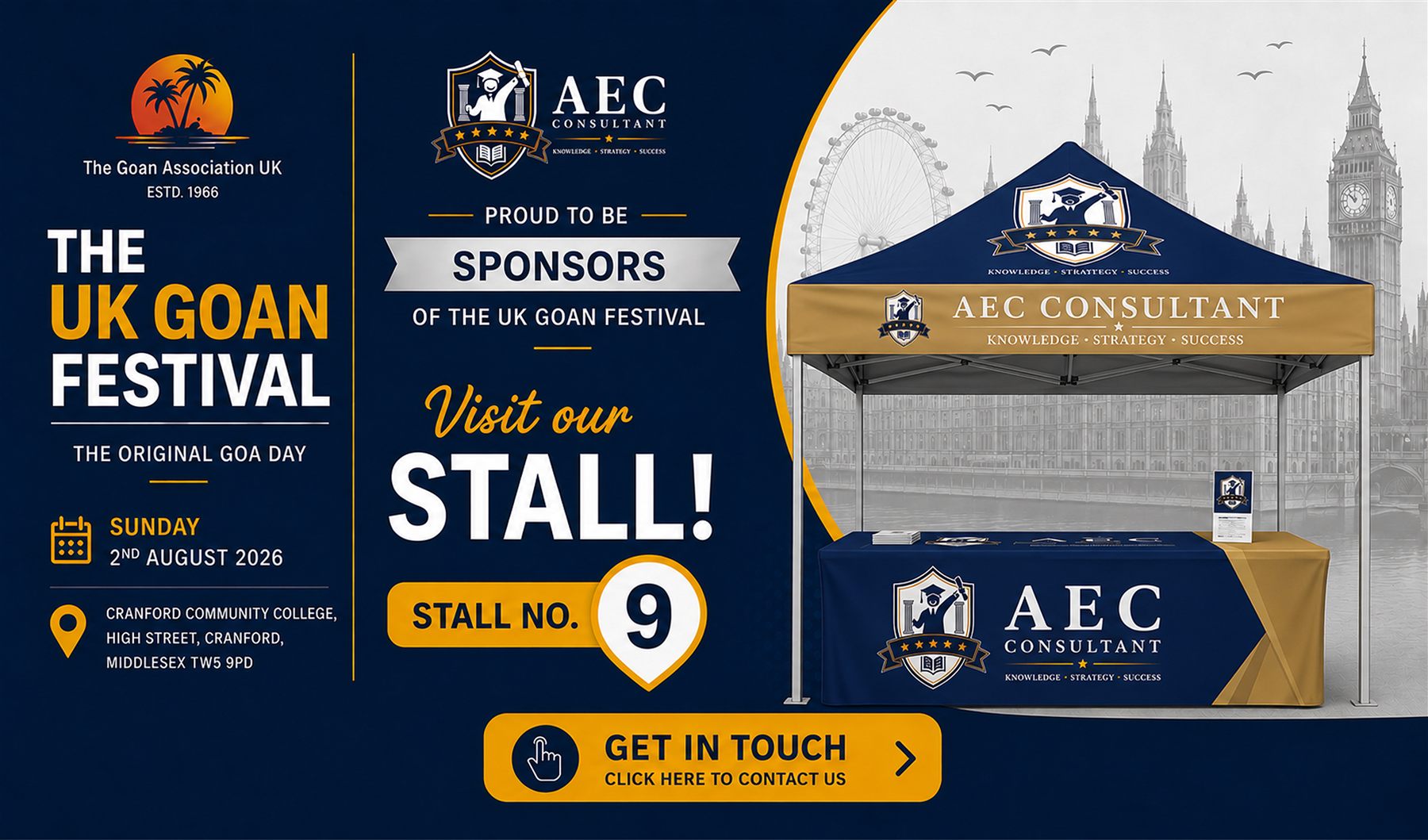 AEC Consultant - Proud sponsors of the UK Goan Festival, visit our stall - Get in touch