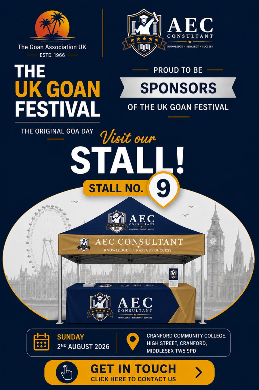 AEC Consultant - Proud sponsors of the UK Goan Festival, visit our stall - Get in touch